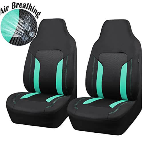 Breathable Sporty Car Seat Covers Airbag and Rear Split Bench 3 Zipper Compatible