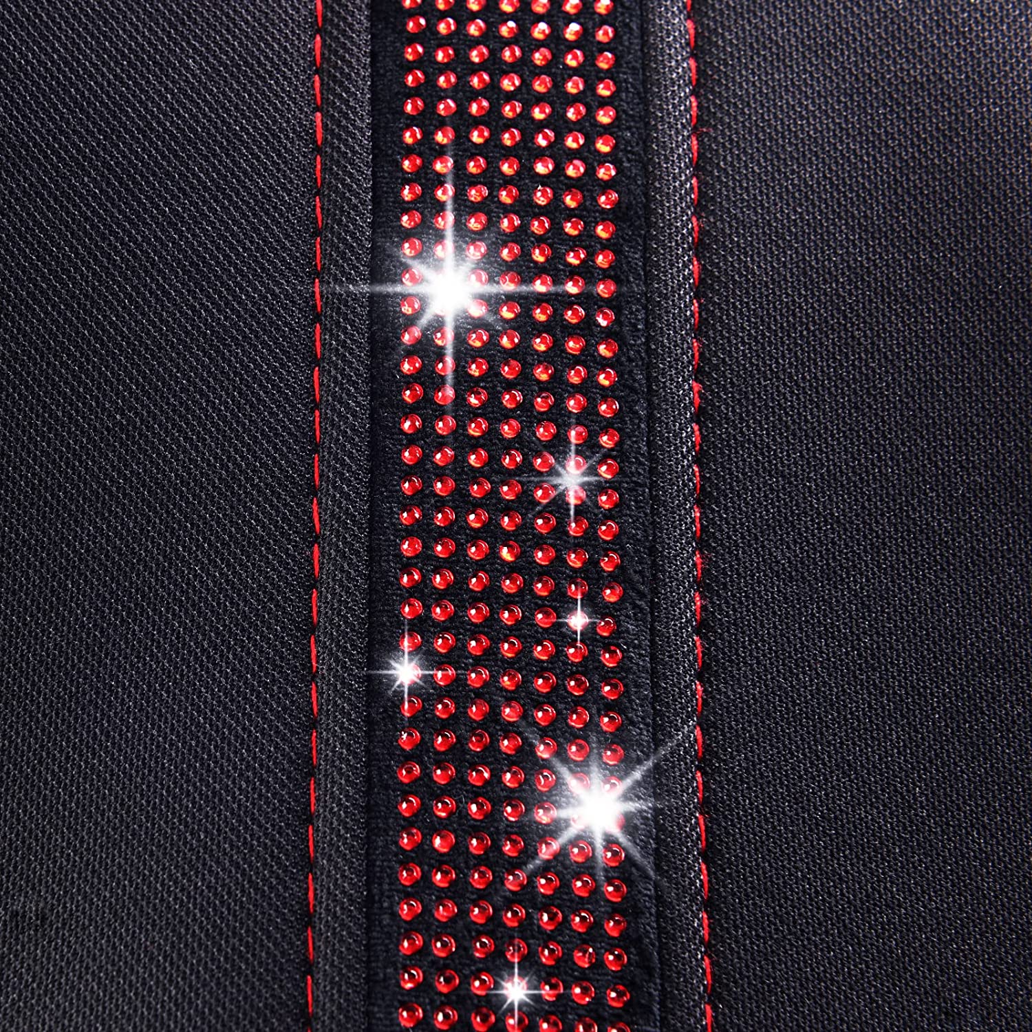 Rhinestone Diamond Bling Bling Car Leather High Back Front Seats-Red