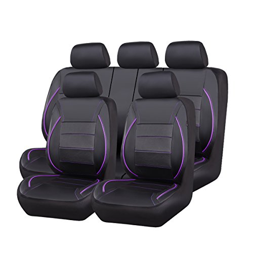 Universal FIT Piping Leather Car Seat Cover, for suvs,Van,Trucks,Airbag Compatible CAR PASS