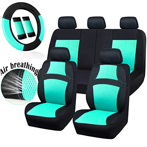 Universal 13PCS 3D Air Mesh-100% Breathable Seat Covers Full Sets CAR PASS