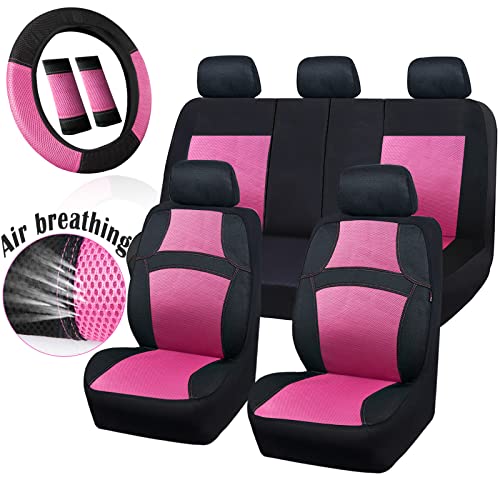 Universal 13PCS 3D Air Mesh-100% Breathable Seat Covers Full Sets CAR PASS
