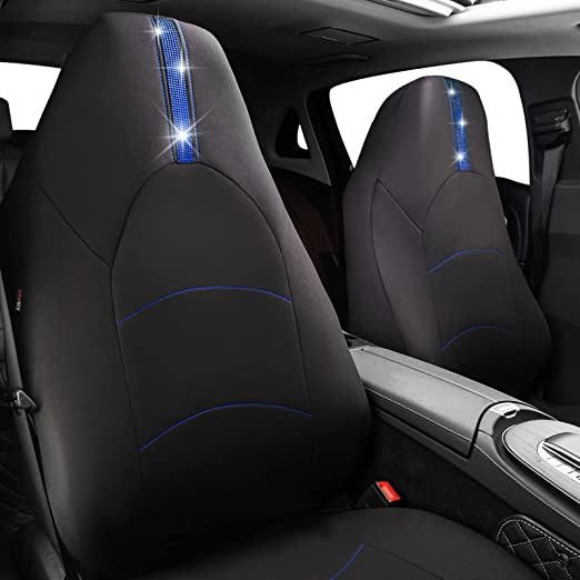 Rhinestone Diamond Bling Bling Car Seat Covers Full Set-Black*Blue