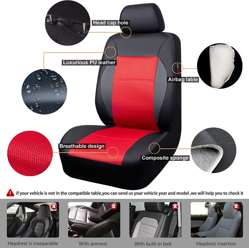 Luxurous Leather Universal Car Seat Covers Set