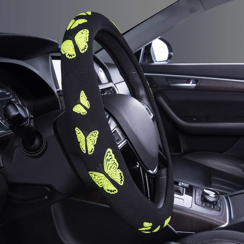 14-14.5 inch Pretty Butterfly Universal Steering Wheel Cover Fit for 95% Suvs,Trucks,Sedans CAR PASS