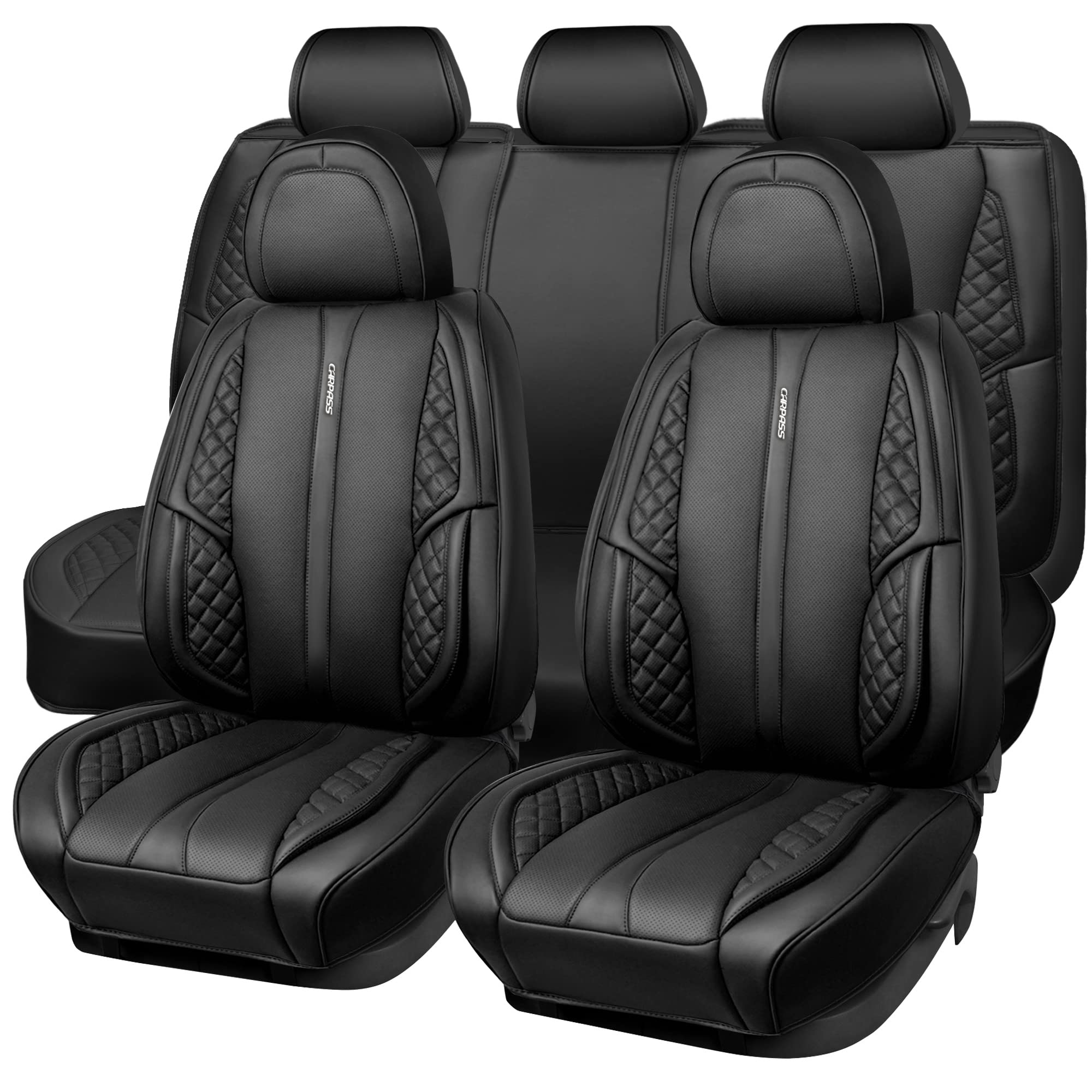 Nappa Leather Car Seat Covers Full Set Waterproof Protector Durable Cu – Car  Pass