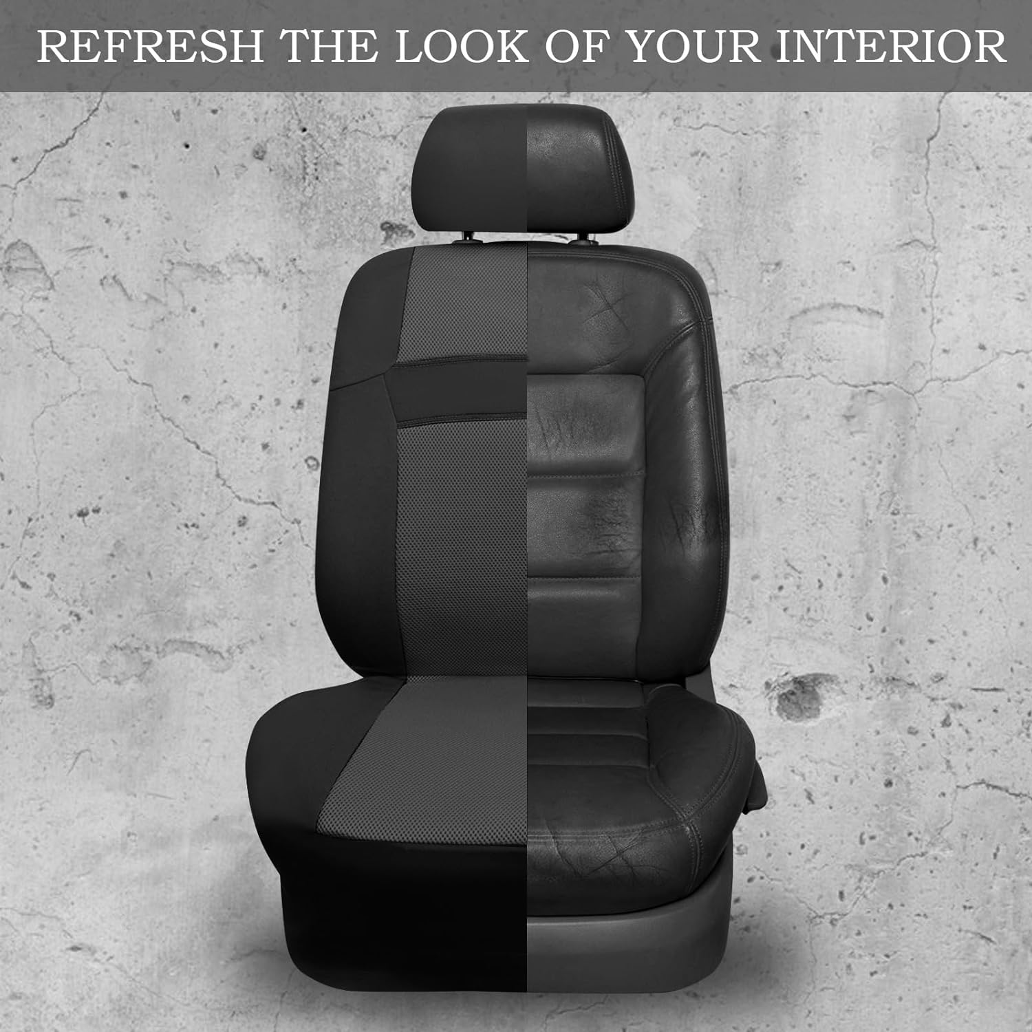 CAR PASS Car Seat Covers Front Seats Only & Car Mats, 3D Air Mesh Car Seat Cover with 5mm Composite Sponge Inside,Airbag Compatible Universal Fit SUV,Vans,Sedan,Trucks