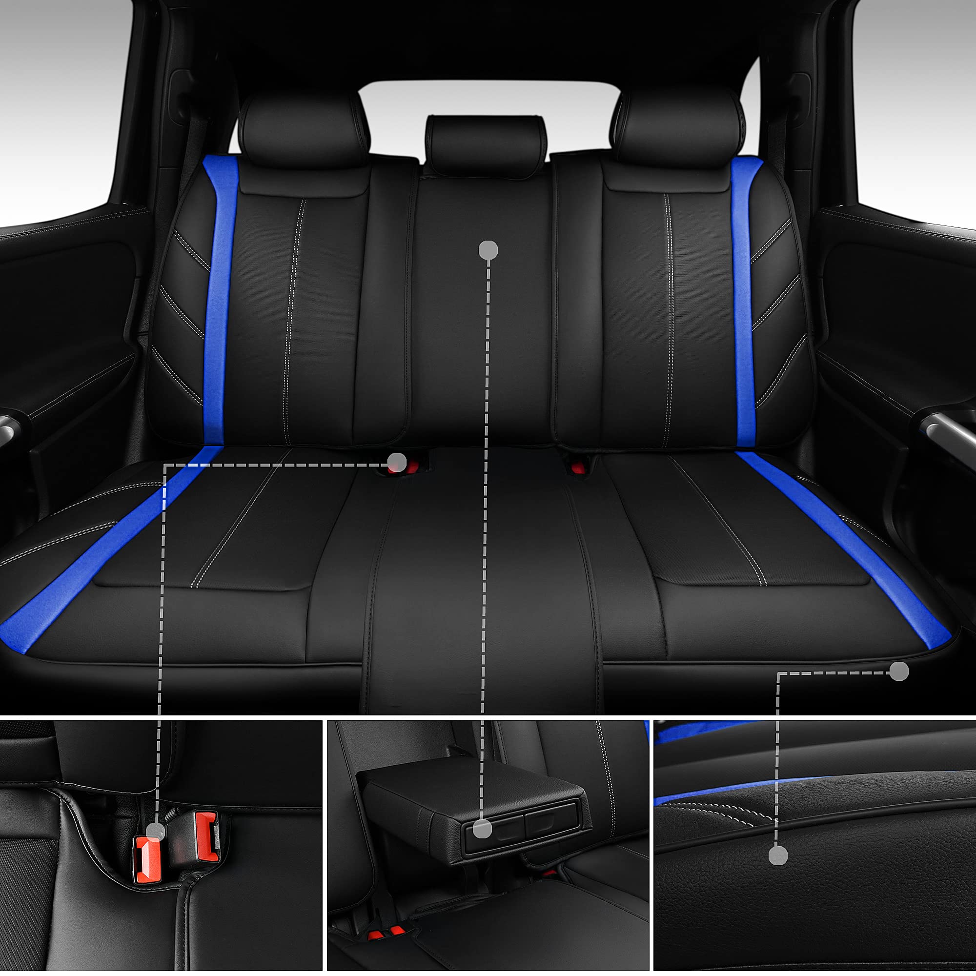 Universal Waterproof & Luxury Cushioned Lychee Leatherette Automotive Seat Cover