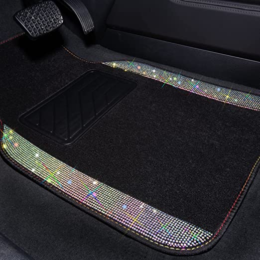 Bling Rhinestones Diamond Universal Waterproof Car Floor Mat-Multicolor