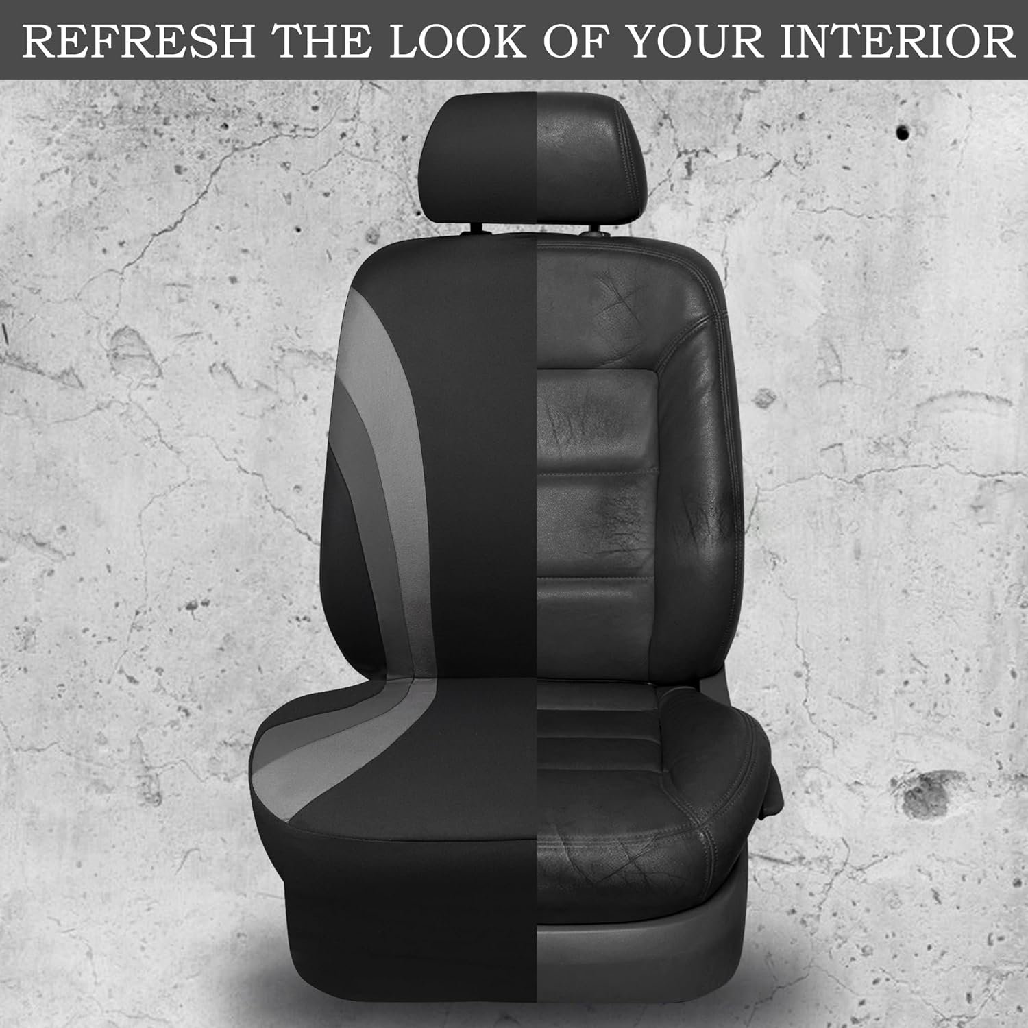 CAR PASS Line Rider Sporty Front Seat Covers, Blue Car Seat Covers Two Front Seats Only, Airbag Compatible,Universal Fit Sedans,Cars,Vans,SUV,Truck(Black and Blue)