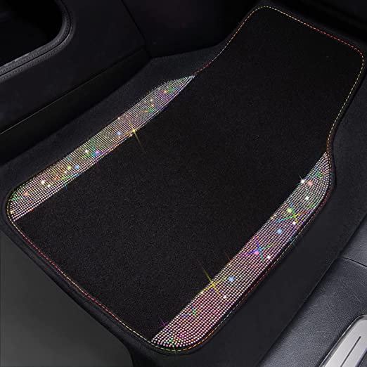 Bling Rhinestones Diamond Universal Waterproof Car Floor Mat-Multicolor