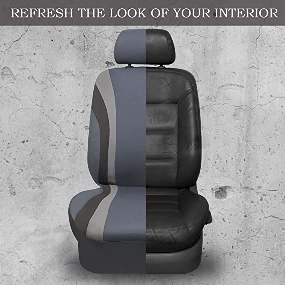 Line Rider Sporty Cloth 11PCS Universal Fit Car Seat Cover-Pure Gray