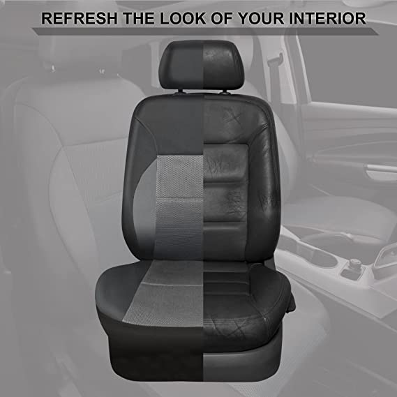 11 Pieces Leather Universal Car Seat Covers Set-Black and Gray